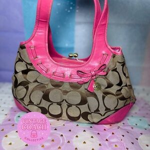 ✨ Coach Ergo Tote – Pink Leather & Kiss Lock ✨
